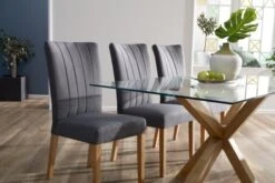 Chaise NORDRUP Tissu Gris/naturel -Meubles Reduction Magasin 137492