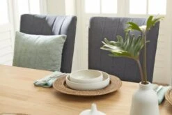 Chaise NORDRUP Tissu Gris/naturel -Meubles Reduction Magasin 137493