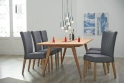 Chaise NORDRUP Tissu Gris/naturel -Meubles Reduction Magasin 137503