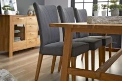 Chaise NORDRUP Tissu Gris/naturel -Meubles Reduction Magasin 137513