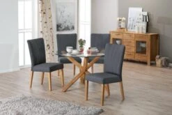 Chaise NORDRUP Tissu Gris/naturel -Meubles Reduction Magasin 137514