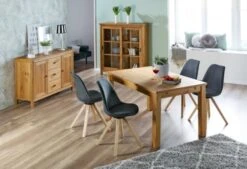 Chaise DREJHUS Tissu Gris Anthracite/naturel -Meubles Reduction Magasin 137678