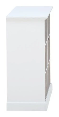 Commode OLDEKROG 6 Tiroirs Blanc/gris -Meubles Reduction Magasin 137792