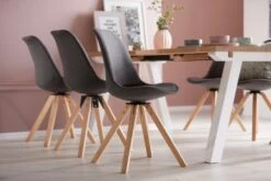 Chaise DREJHUS Tissu Gris Anthracite/naturel -Meubles Reduction Magasin 138022