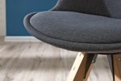 Chaise DREJHUS Tissu Gris Anthracite/naturel -Meubles Reduction Magasin 138029