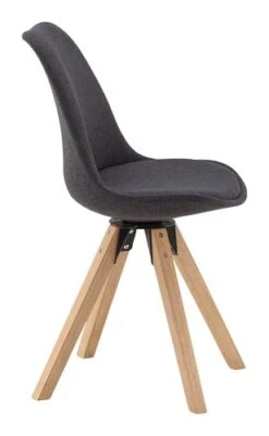 Chaise DREJHUS Tissu Gris Anthracite/naturel -Meubles Reduction Magasin 138035