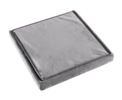 Pouf KALUM 38x38 A/rangement Velours Gris -Meubles Reduction Magasin 138069