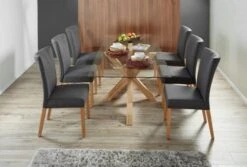 Royal Oak Table AGERBY 90x160 Verre/chêne -Meubles Reduction Magasin 142857 1