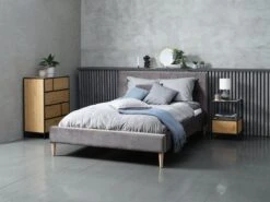 Commode 6 Tiroirs TRAPPEDAL Chêne/noir -Meubles Reduction Magasin 146859