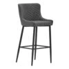 Chaise De Bar PEBRINGE Avec Dossier Tissu Gris/noir -Meubles Reduction Magasin 148798