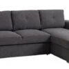 Canapé Convertible Avec Méridienne VEJLBY Tissu Gris Foncé -Meubles Reduction Magasin 149397