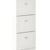 Meuble à Chaussures JERUP 3 Compartiments Blanc -Meubles Reduction Magasin 149833