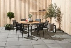 Table De Jardin RANGSTRUP Ø130 Naturel/noir -Meubles Reduction Magasin 151512