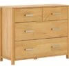 Royal Oak Commode HUGGET 4 Tiroirs Larges Chêne -Meubles Reduction Magasin 156481