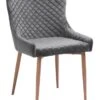 Chaise PEBRINGE Velours Gris/chêne -Meubles Reduction Magasin 162083