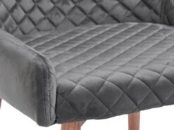 Chaise PEBRINGE Velours Gris/chêne -Meubles Reduction Magasin 162087