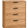 Commode 4 Tiroirs JENSLEV Chêne -Meubles Reduction Magasin 162118