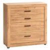 Commode 4 Tiroirs LINTRUP Chêne -Meubles Reduction Magasin 162123