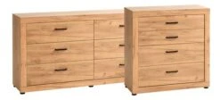 Commode 4 Tiroirs LINTRUP Chêne -Meubles Reduction Magasin 162125
