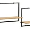 Étagère Murale TRAPPEDAL 2 Pcs/pqt Coloris Chêne/noir -Meubles Reduction Magasin 162147