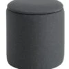 Pouf GISLEV Ø36 A/rangement Tissu Asphalte -Meubles Reduction Magasin 162153
