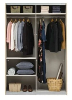 Armoire SALTOV 150x222 Chêne/noir -Meubles Reduction Magasin 162309