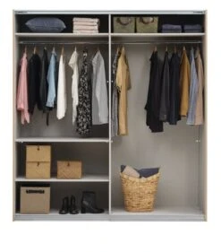 Armoire SALTOV 204x222 Chêne/noir -Meubles Reduction Magasin 162317