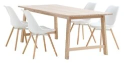 GADESKOV L200 Table Chêne + 4 KASTRUP Chaises Blanc