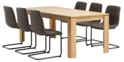 LINTRUP L190/280 Table Chêne +4 ULSTRUP Chaises Anthracite -Meubles Reduction Magasin 163537