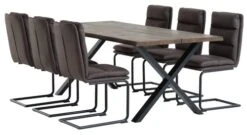 Chaise ULSTRUP Tissu Gris Anthracite/noir -Meubles Reduction Magasin 163592