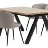 SANDBY L160 Table Chêne Naturel + 4 RISSKOV Chaises Gris C. -Meubles Reduction Magasin 163783