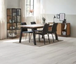 Vitrine TRAPPEDAL Chêne/noir -Meubles Reduction Magasin 165007