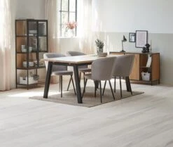 Vitrine TRAPPEDAL Chêne/noir -Meubles Reduction Magasin 165008