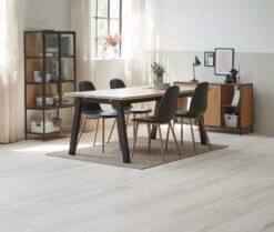 Vitrine TRAPPEDAL Chêne/noir -Meubles Reduction Magasin 165009