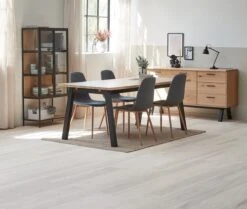 Vitrine TRAPPEDAL Chêne/noir -Meubles Reduction Magasin 165011