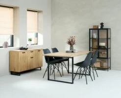 Vitrine TRAPPEDAL Chêne/noir -Meubles Reduction Magasin 165135