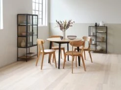 Vitrine TRAPPEDAL Chêne/noir -Meubles Reduction Magasin 165153 1