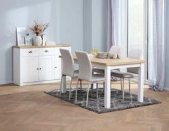 Buffet MARKSKEL 3 Portes Blanc/coloris Chêne -Meubles Reduction Magasin 165159