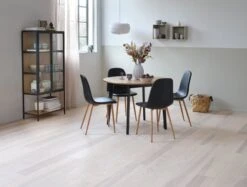 Table JEGIND Ø105 Chêne/noir -Meubles Reduction Magasin 165259 1