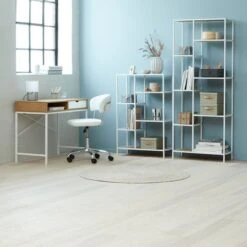 Étagère TRAPPEDAL 7 Tablettes Chêne/b. -Meubles Reduction Magasin 165286