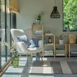 Fauteuil HUNDESTED Blanc Cassé -Meubles Reduction Magasin 166754 1