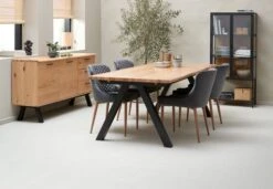 Royal Oak Buffet SANDBY 2 Portes + 3 Tiroirs Chêne Naturel/noir -Meubles Reduction Magasin 168052