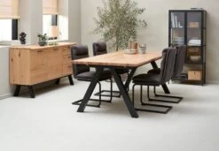 Royal Oak Buffet SANDBY 2 Portes + 3 Tiroirs Chêne Naturel/noir -Meubles Reduction Magasin 168053