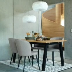 Chaise RISSKOV Tissu Gris Clair/noir -Meubles Reduction Magasin 169256