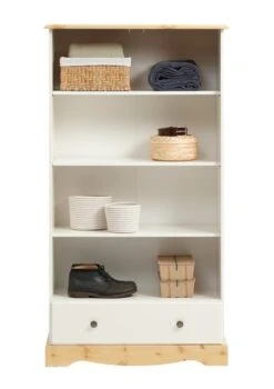 Armoire ROLD 82x153 Blanc/brun -Meubles Reduction Magasin 179684