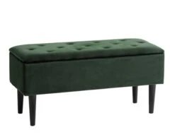 Banc BADSTED A/rangement Velours Vert Foncé