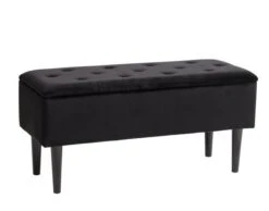 Banc BADSTED A/rangement Velours Noir
