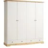 Armoire ROLD 203×216 Blanc/pin -Meubles Reduction Magasin 181765
