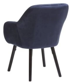 Fauteuil UDSBJERG Velours Bleu -Meubles Reduction Magasin 185435