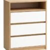 Commode 3 Tiroirs BILLUND Blanc/chêne